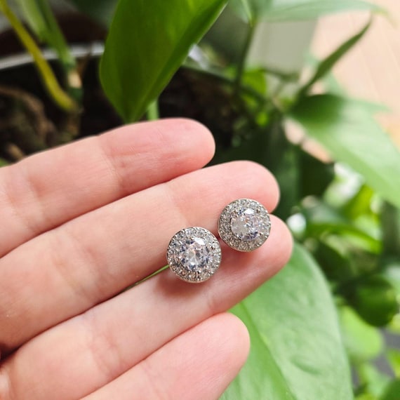 Solid 925 Sterling Silver CZ Studs - image 3