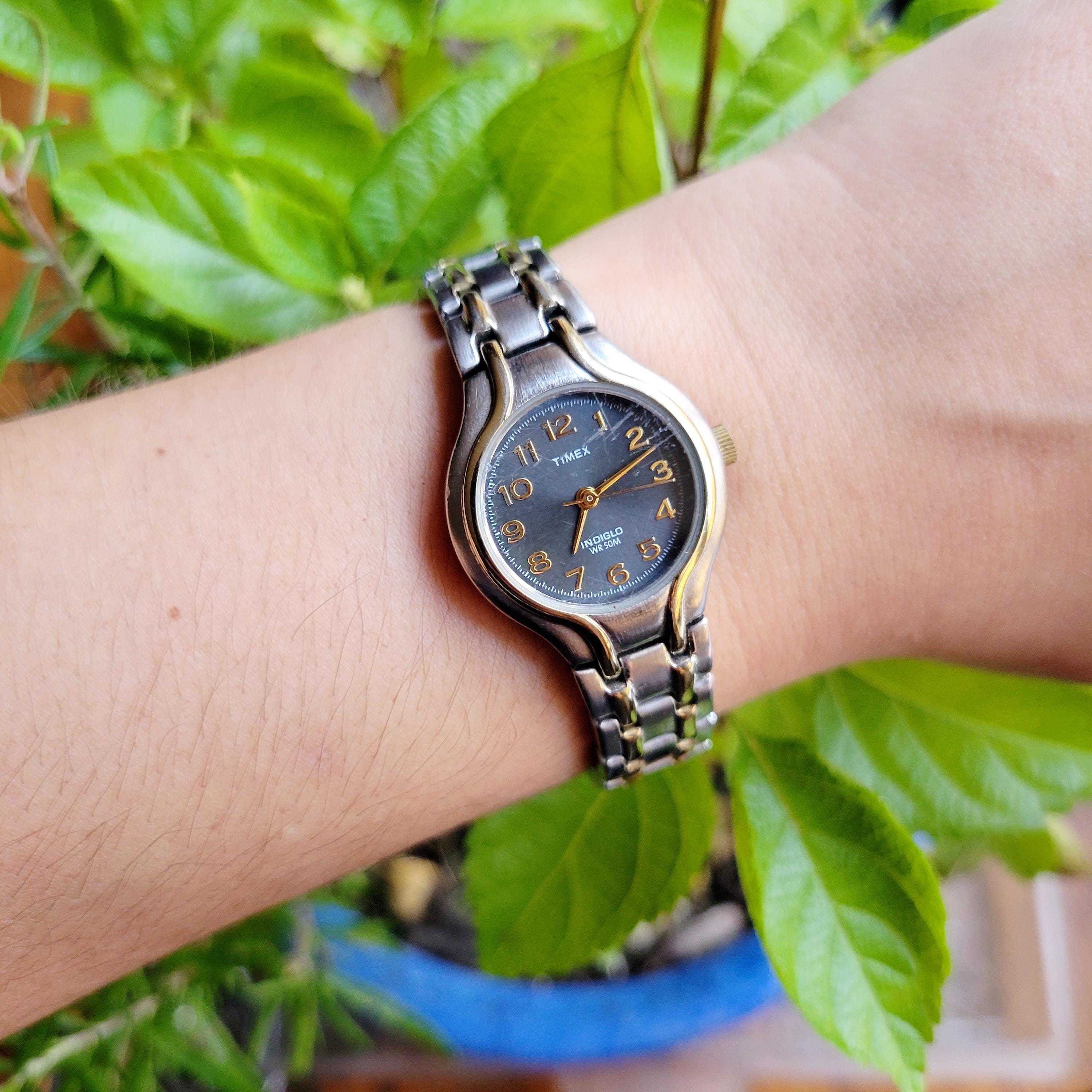 Montre Timex 1440 Sports Indiglo WR50M Rose Et Gris - à Restaurer Légèrement