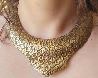 RARE* Vintage Brass Collar Statement Necklace