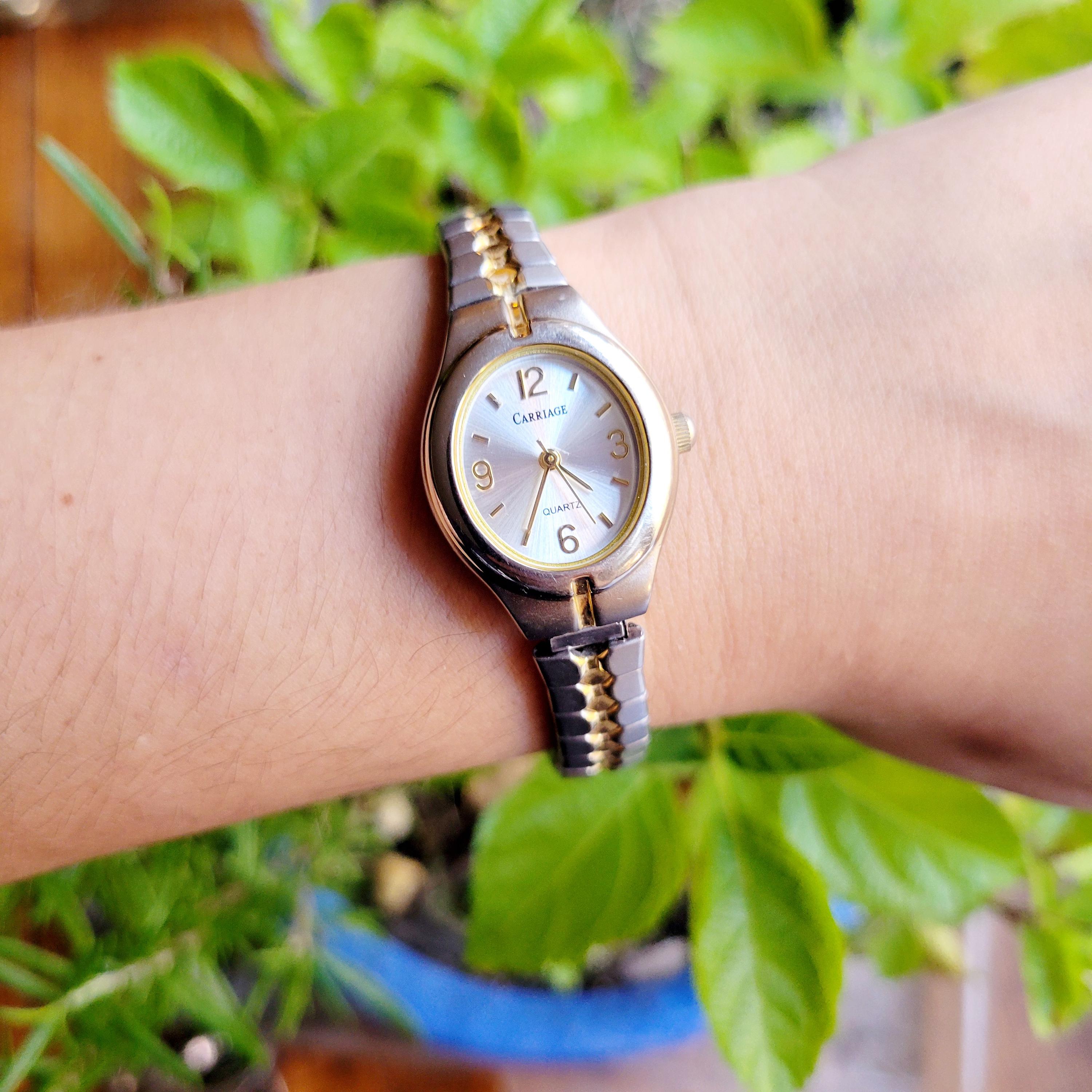Vintage Timex Women\'s Gold Tone Watch with Silver Accents Vintage Timex Women main image 3