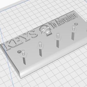 STL File – “Keys to Adventure” Sword Key Holder with Skull – 5 Sword Hooks – Fantasy Wall Decor – Digital Download