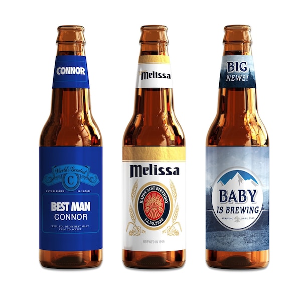 Custom Beer Labels | Personalized Beer Labels | Birthday Beer Label | Father's Day Beer Label | Groomsman Proposal | Pregnancy Announcement