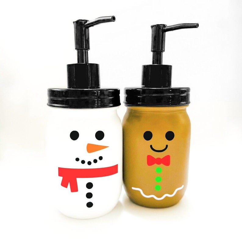 Christmas Soap Dispenser Winter Soap Dispenser Mason Jar Etsy
