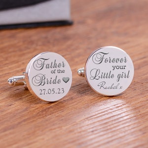 Father of The Bride Cufflinks, Father of the Bride Forever Your Little Girl Wedding Cufflinks, Forever Your Little Girl Cufflinks
