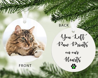 Cat Memory Photo Decoration, Pet Loss Photo Decoration, Pet Photo Upload Decoration, In Memory Dog Decoration, Pet Memorial Photo Bauble