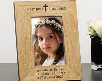 First Holy Communion Photo Frame, Bespoke Holy Communion Wood Frame, First Holy Communion Picture Frame, Holy Communion Gift
