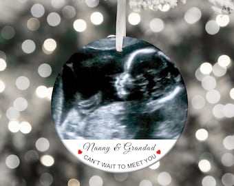 Baby Scan Photo Decoration, Cant Wait to Meet You Baby Decoration, Baby Scan Photo Gift, Christmas Decoration, Baby Scan Bauble