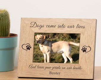 Dog Memory Frame, Pet Memory Frame, Beloved Dog Frame, Dog Memorial Frame, Dog Loss Frame, Leave Paw Prints On Our Hearts Dog Frame