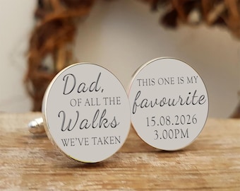 Father of the Bride Cufflinks – Dad Of All The Walks We've Taken This One Is My Favourite – Personalised Wedding Gift from Daughter