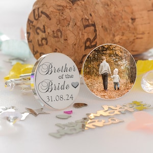 Brother Of The Bride Photo Cufflinks, Brother Of The Bride Cufflinks, Wedding Photo Cufflinks, Brother of the Bride Gift, Brother Cufflinks