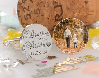 Brother Of The Bride Photo Cufflinks, Brother Of The Bride Cufflinks, Wedding Photo Cufflinks, Brother of the Bride Gift, Brother Cufflinks