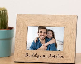 Personalised Daddy Photo Frame, Daddy And Child Frame Gift, Dad Father's Day Gift, Personalised Dad Frame, Engraved Daddy Frame