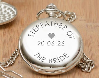 Stepfather of the Bride Pocket Watch, Stepfather of the Bride Thank You For Loving Me Like Your Own Pocket Watch, Stepfather of the Groom