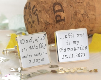 Engraved Dad Of All The Walks We've Taken Cufflinks, This One Is My Favourite, Father of the Bride Cufflinks, Dad of the Bride Cufflinks