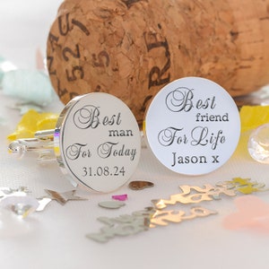Best Man Cufflinks, Best Friend For Life Cufflinks, Bespoke Best Man Cufflinks, Engraved Best Man Cufflinks, Best Man For Today Cufflinks image 2