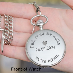 Dad Of All The Walks We've Taken Pocket Watch, Favourite Walk Pocket Watch, Father of the Bride Wedding Pocket Watch, Wedding Fob Watch