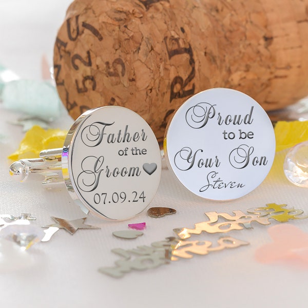 Father of the Groom Cufflinks, Proud To Be Your Son Cufflinks, Father of the Groom Wedding Cufflinks, Wedding Cufflinks, Groom to Dad Gift