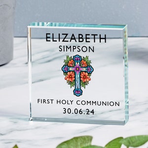First Holy Communion Glass Token, First Communion Glass Token, First Holy Communion Glass Sentiment, Gift for First Holy Communion