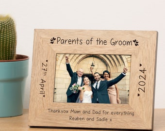 Personalised Wedding Party Wood Photo Frame, Wedding Party Frame, Mother Of The Bride Frame, Parents of the Groom Frame, Bridesmaid Frame