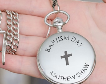 Personalised Baptism Day Pocket Watch, Baptism Pocket Watch, My Baptism Day Pocket Watch, Engraved Baptism Fob Watch