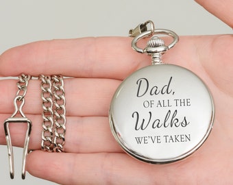 Dad Of All The Walks We've Taken Pocket Watch, Father of the Bride Pocket Watch, Walk Me Down The Aisle Pocket Watch