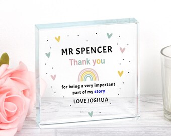 Thank You for Being a Part of My Story Teacher Gift, Infant School Teacher Gift, Thank You Glass Paperweight, Great Gift for Teacher
