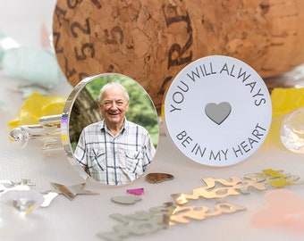 You Will Always Be In My Heart Photo Cufflinks, Always Be In My Heart Wedding Cufflinks, Keepsake Memory Photo Cufflinks, Memorial Cufflinks