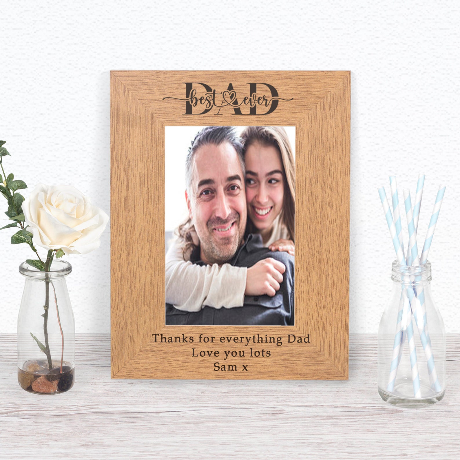 Best Daddy Ever Frame Best Dad Ever Photoframe Personalised Etsy