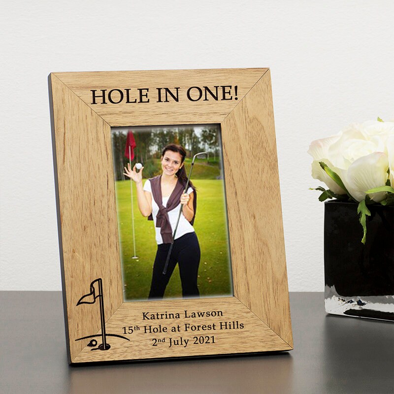 Hole In One Wood Photo Frame Golf Photo Frame Personalised Etsy