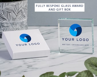 Custom Glass Award, Bespoke Crystal Award, Custom Crystal Token, Bespoke Glass Token, Corporate Gift, Glass Token Award, Long Service Award