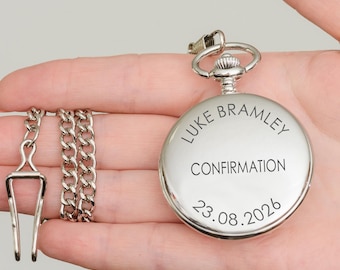 Confirmation Pocket Watch, Engraved Confirmation Pocket Watch, Personalised Confirmation Pocket Watch, Confirmation Gift