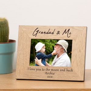 Personalised Grandad and Me Frame, Engraved Grandad & Me Wood Frame, Grandpa and Me Frame, Gramps and Me Frame, Fathers Day Picture Frame