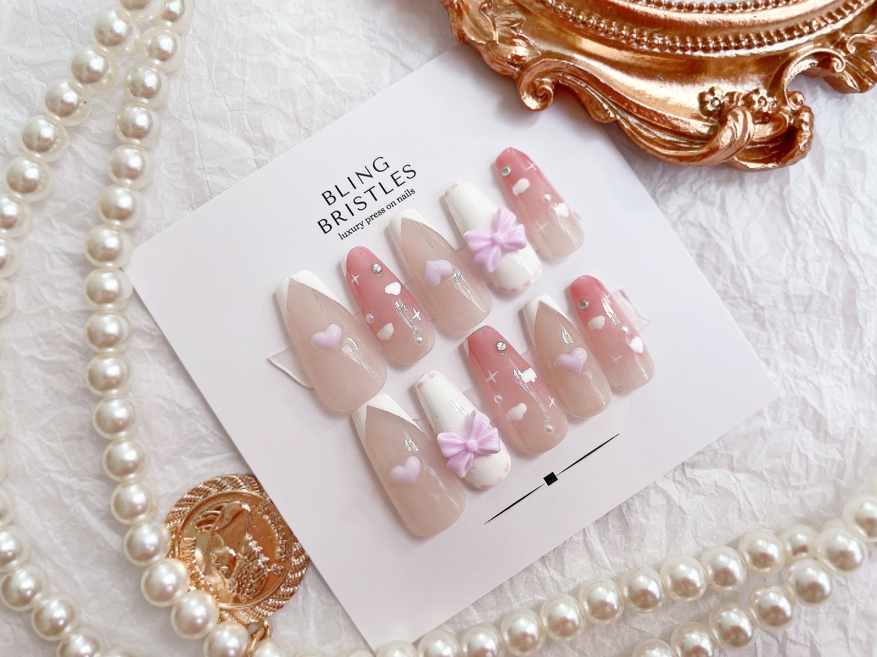 Pink Blush Cloud Ombre Reusable Kawaii Nails Cozy Aesthetic - Etsy