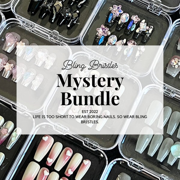 Super Value Mystery Nail Bundle | Reusable Handmade Press On Nails | Custom Hand Painted Gel Korean Nails | Kawaii Stick On Nails