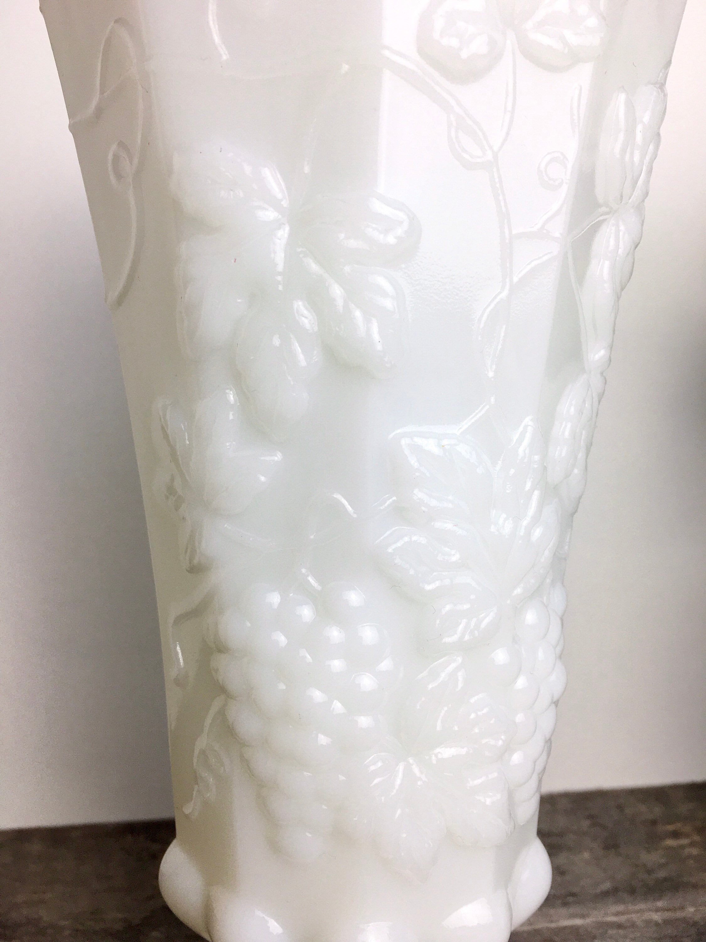 Vintage Westmoreland Milk Glass Paneled Grape Vase 9 Tall Etsy