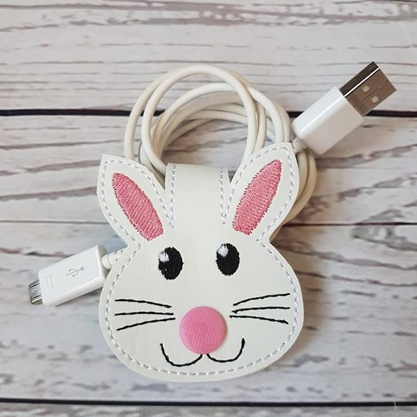DIGITAL FILE Bunny Cord Keeper, ITH Project, Machine Embroidery