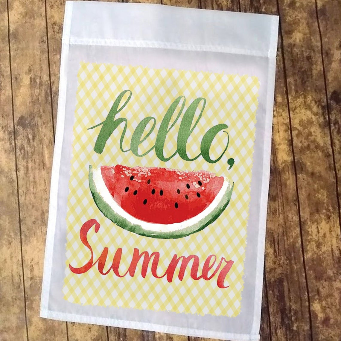 Hello Summer Watermelon Garden Flag Etsy