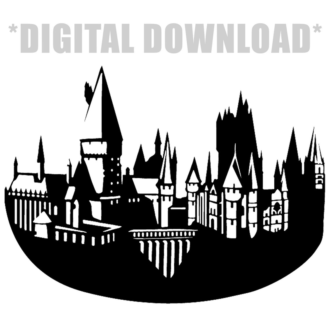 Hogwarts Castle Silhouette DIGITAL FILE | Etsy