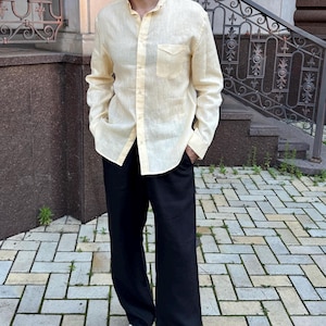 Men&#39;s Linen Relaxed Black Pants