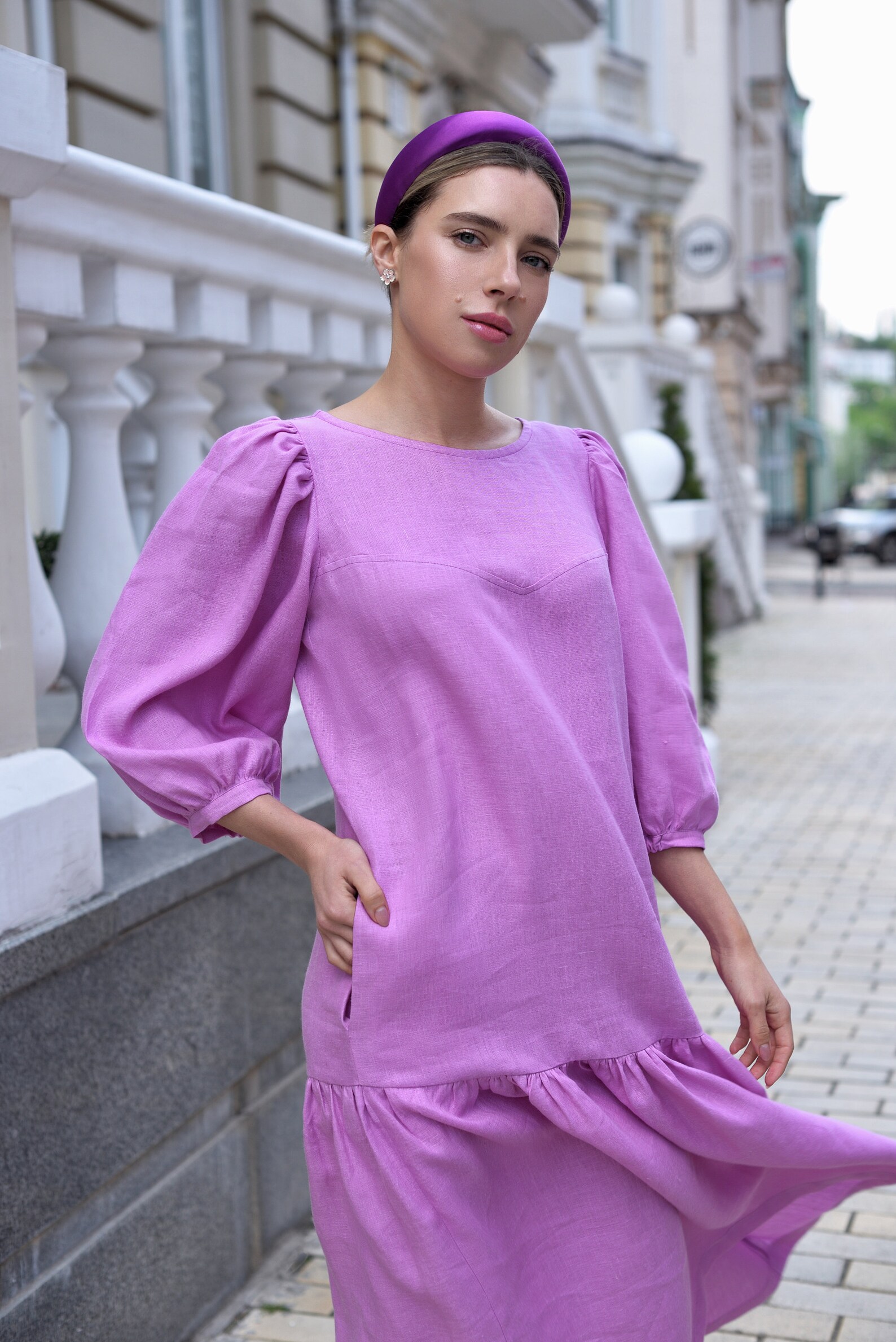 Pink linen dress Spring Summer Cocktail Dress Oversized Maxi Etsy