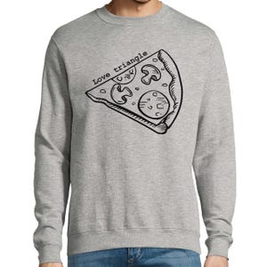 Bluza z trójkątem miłosnym z pizzą: zabawny, unisexowy sweter dla smakoszy