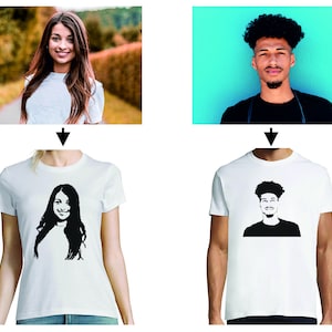 Aangepaste gezicht shirt cadeau voor verjaardag, gepersonaliseerd t-shirt voor mannen of vrouwen, portret tee met je gezicht afbeelding, grappige outfit voor vriend