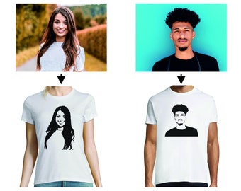 Custom face shirt gift for birthday, Personalized t-shirt for men or women, Portrait tee with your face graphic, Funny outfit for friend