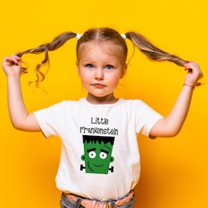 Halloween Kid Shirt with Frankenstein, Baby Monster Onesie, Horror Night Zombie Costume for Girl/Boy, Halloween Movie T-shirt