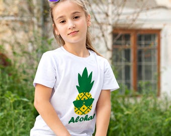 Camisa hawaiana de piña: camiseta a juego para vacaciones familiares