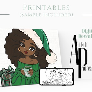 Digital Download/ Pre Drawn Outline Canvas Image/ Christmas/ DIY Canvas/ Party/ Paint Kit/ PNG/ paint party/ Adults/ Teens