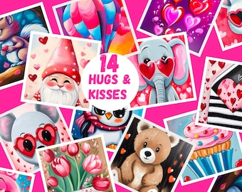 Pre Drawn Outline Canvas DIY Valentines Painted Bundle / Instant Download / Canvas/Party / Paint Kit / PNG digital download/paint party/Erwachsene