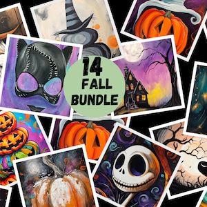 Pre Drawn Outline Canvas DIY Fall Painted Bundle/ Instant Download/ DIY Canvas/Party/ Paint Kit/ PNG digital download/Png/paint party/Adults