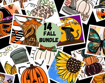 Pre Drawn Outline Canvas DIY Herbst Bundle / Instant Download / DIY Canvas / Party / Paint Kit / PNG digital download / Png / Paint Party / Erwachsene