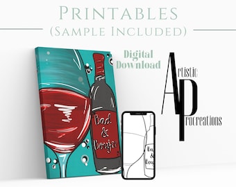 Pre Drawn Outline Canvas DIY Bad & Boujee/ Instant Download/ Svg/ DIY Canvas/ Party/ Paint Kit/ jpg digital download/ paint party/ Adults